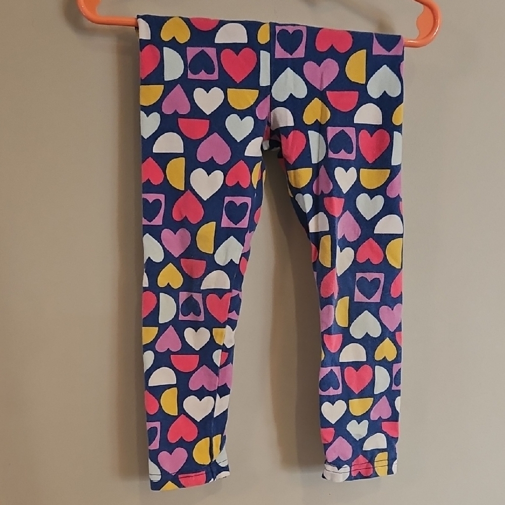 Carter's Blue Leggings with Colorful Heart Design